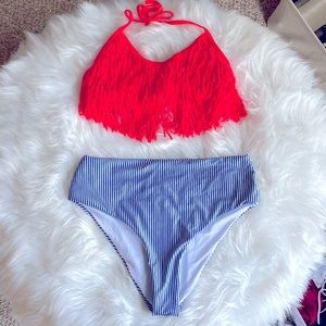 High Waisted Fringe Bikini - XL
